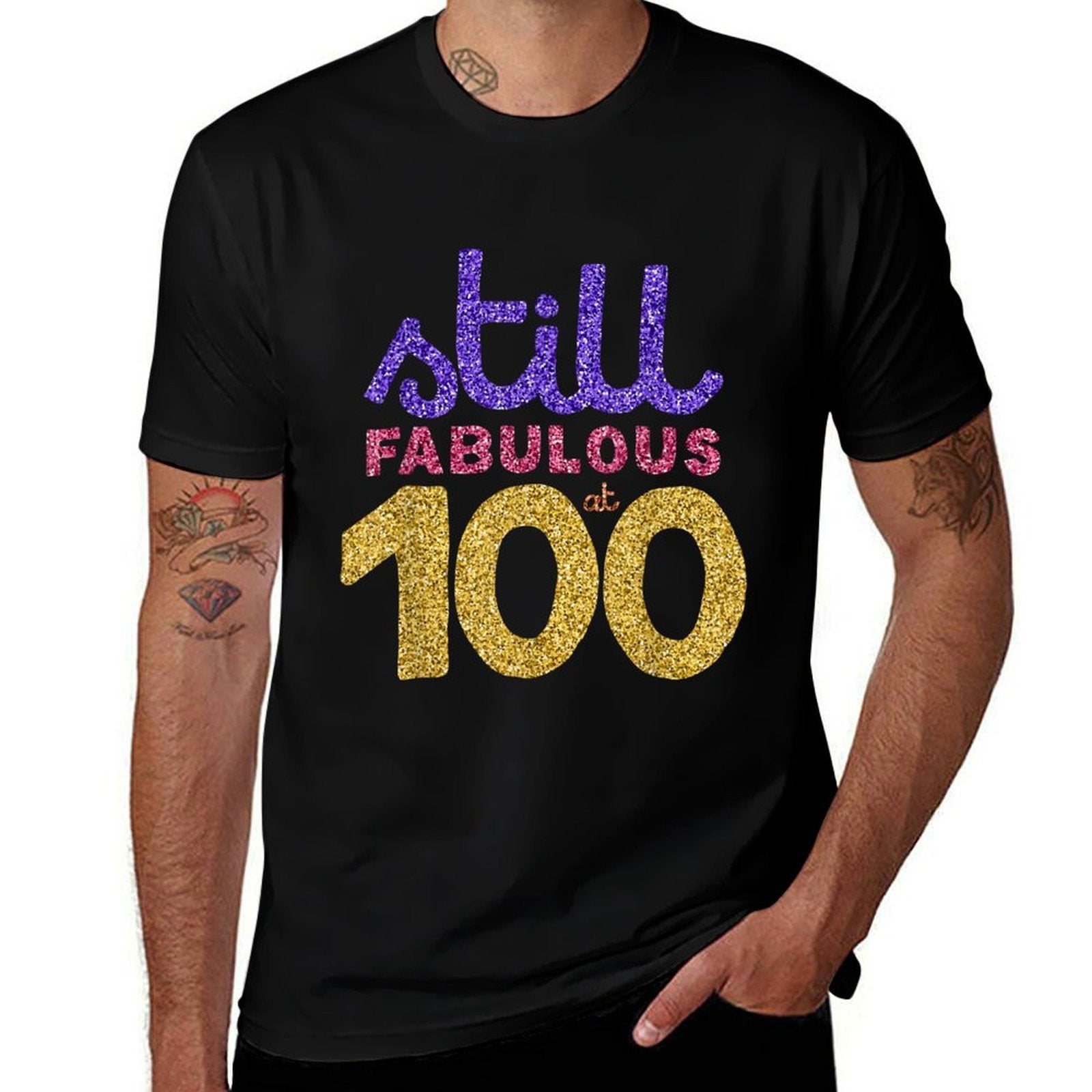 100th Birthday Funny 100 Year Old Gift Men Women  Rolled Sleeves T-Shirt