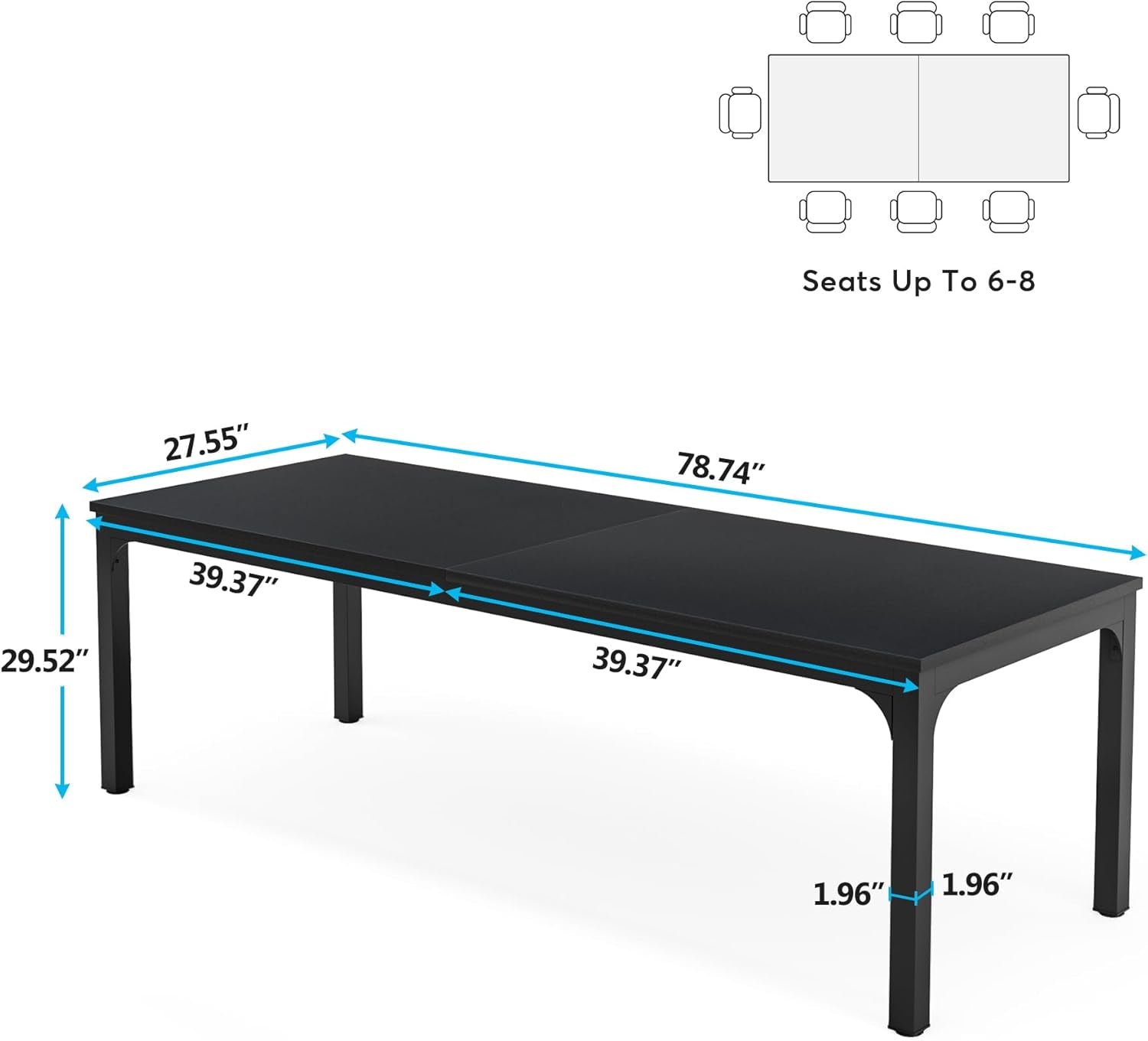 78.7 Inch Ultra Long Industrial Grade Two Person Desk