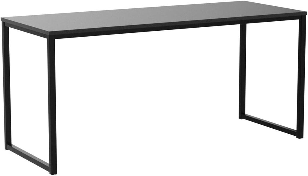 55 Inch Black Computer Desk Powder Coated Steel Frame