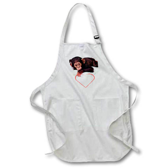 Apron - Valentines Monkey Valentines Day