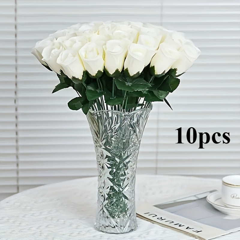 10pcs of Simulated Rose Bouquets, Realistic Fake Rose Arrangements, Valentine'S Day Gifts, Home Decorations for Valentine'S Day, Proposals, Wedding Rooms, Wedding Decor Items, Beauty Room Decorations, Home Decor